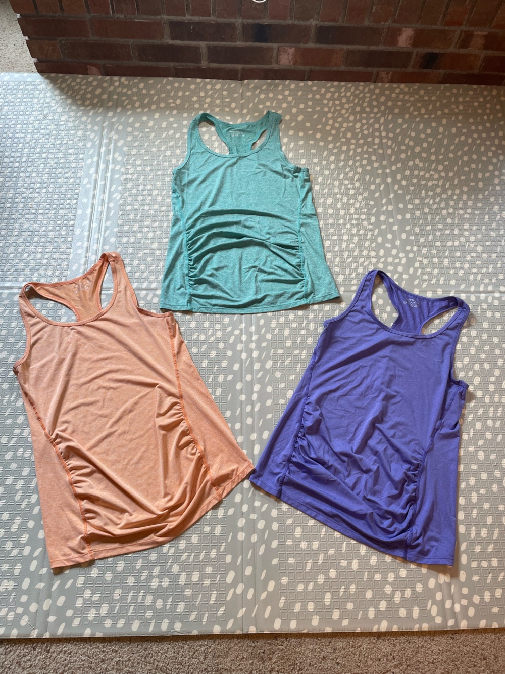 Maternity Poly/Spandex Maternity Tank Tops - Peach, Teal, Purple, Size Small